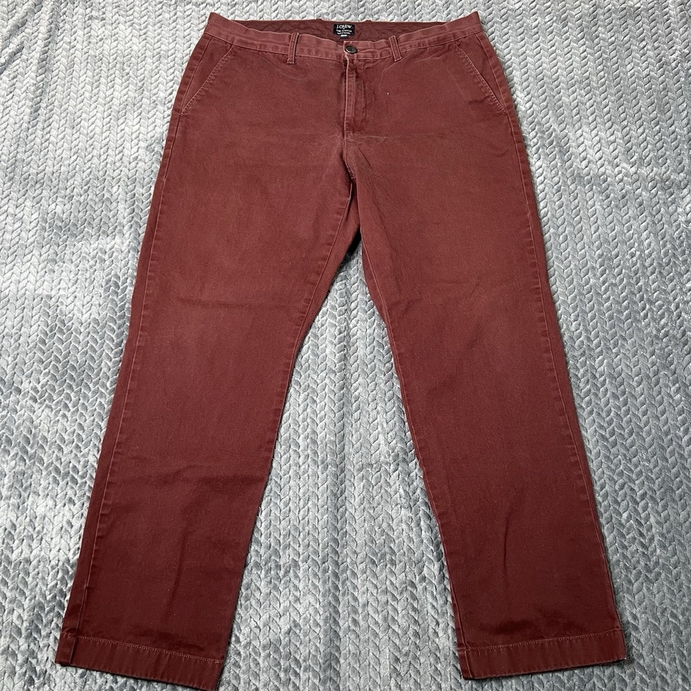 J. Crew The Sutton Flat Front Chino Pants Men's Size 36x29 Burgundy Red
